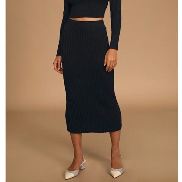 Sincerely Jules ribbed Midi Skirt in Black
slit knit stretchy boho M new Y2K - Picture 1 of 9